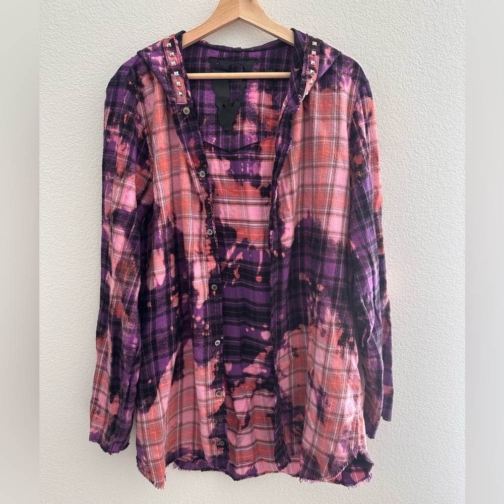 Vlone plaid hooded overshirt